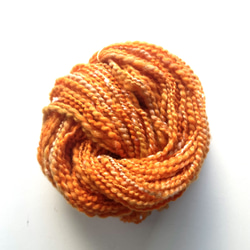 手紡ぎ毛糸〜 双糸 サンセットオレンジ　50g　Ｒ-11 3枚目の画像
