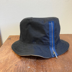 促銷價★雙面2way❤️棉質漁夫帽帽子（黑色&amp;米色）尺寸L 59cm 第8張的照片