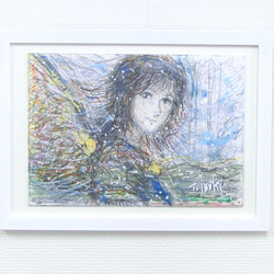 原画「翼の少女」額サイズ40×29㎝ パワーアート 1枚目の画像