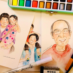 Customized Watercolor Portait 2枚目の画像