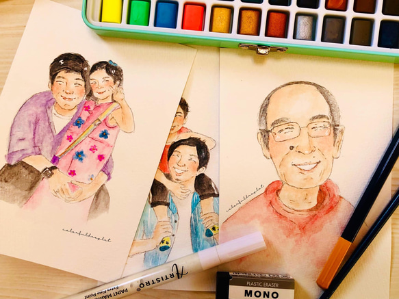 Customized Watercolor Portait 2枚目の画像