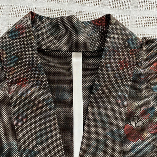 本場奄美大島紬 作務衣 大人女子のお洒落上衣 古代染色 純泥染