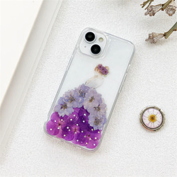 お花をドレス！可愛くてお洒落な押し花ケース！ iPhoneケース
