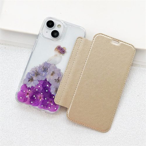 お花をドレス！可愛くてお洒落な押し花ケース！ iPhoneケース