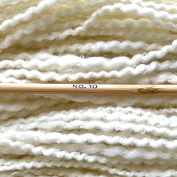 手紡ぎ毛糸〜 双糸 ホワイト　60g　Ｎ-5 3枚目の画像