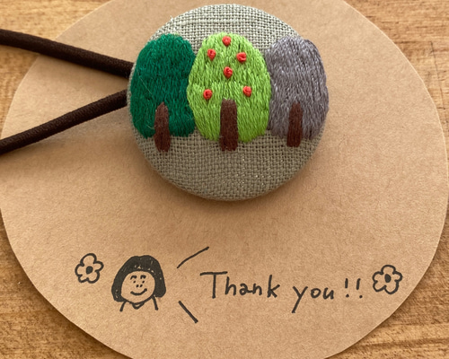 ☆専用　くるみボタン　ヘアゴム キラキラくるみボタン カフェシリーズ ビーズ刺繍 ヘアゴム