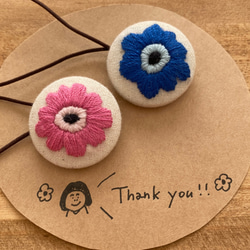 くるみボタン　刺繍　ヘアゴム　ブローチ　ミモザシリーズ dab6133e314d0f04d34f0b3ed86189