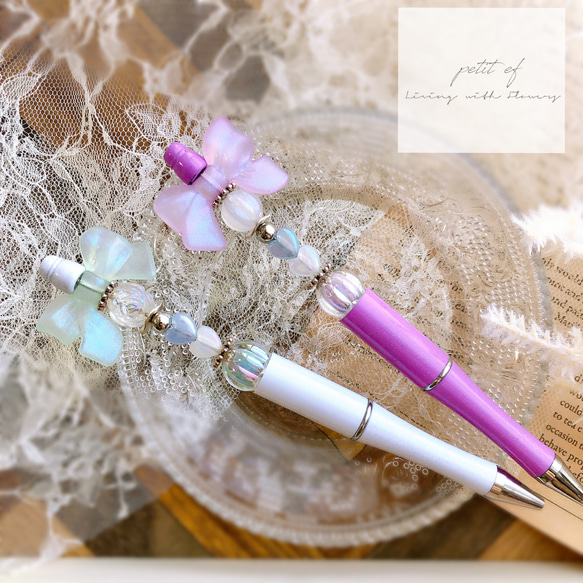 sale‼️N2301 カスタムボールペン 星ビーズ リボン sale‼️N2301 カスタムボールペン 星ビーズ リボン