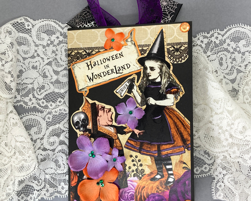 ハロウィンと魔法をテーマにしたハンドメイドのコラージュカード ee7a39201749b75a8adcbb5807bbb1