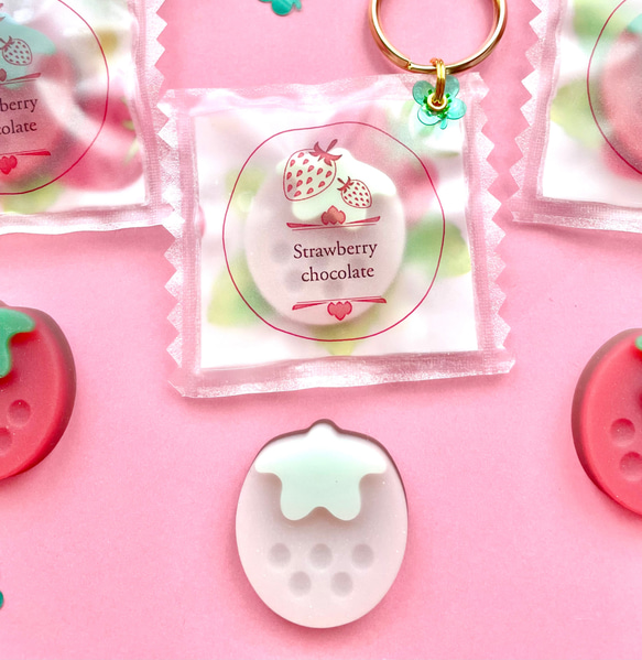 Strawberry Chocolate plate packaged charm 3枚目の画像