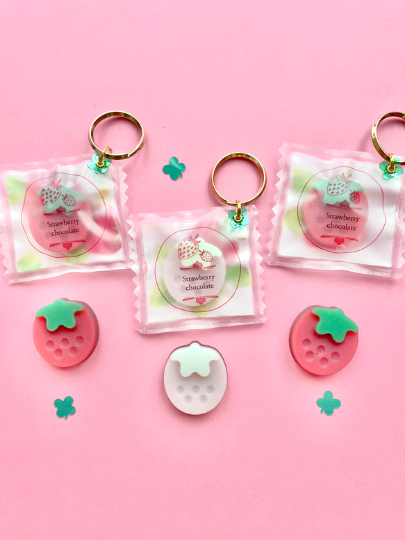 Strawberry Chocolate plate packaged charm 1枚目の画像