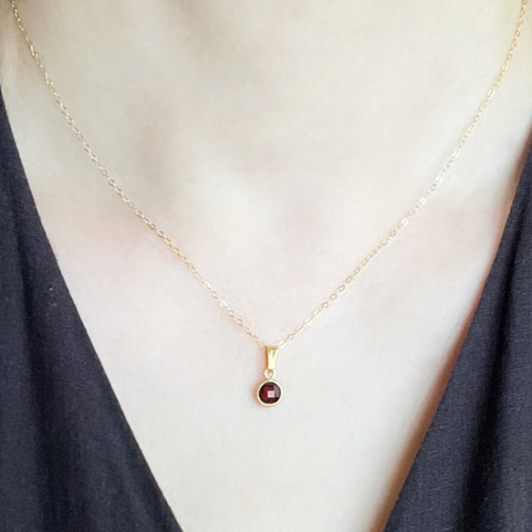 蔵出し！ジィオデシック　ガーネットネックレス ハワイアンジュエリー K14ゴールド 1月誕生石 ガーネット ネックレス