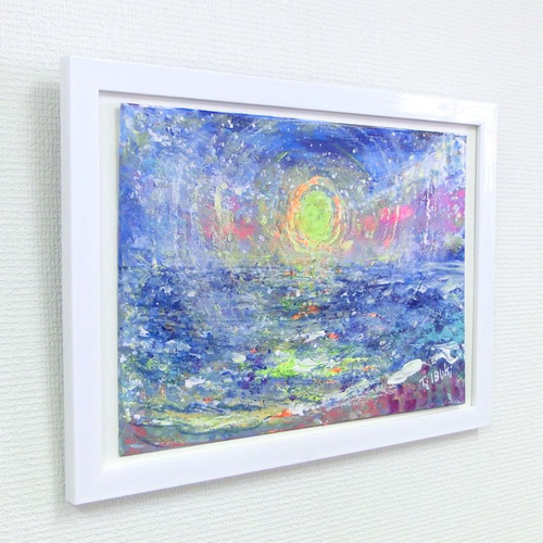 原画「癒しの海」額サイズ40×29㎝ パワーアート 絵画 息吹 友也 通販