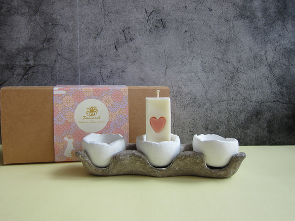 【接單製作】Zamand 家適系列-蛋生彌月蠟燭三件式禮盒 第6張的照片