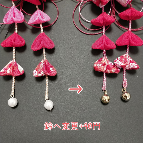七五三髪飾り　赤白　ピンク　つまみ細工髪飾り　7点　ai 七五三髪飾り(赤ピンクうさぎさん) 七五三 成人式 前撮りに 3歳