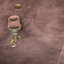 八幡レザー・バケツ型バッグ（ダークワイン） 6枚目の画像