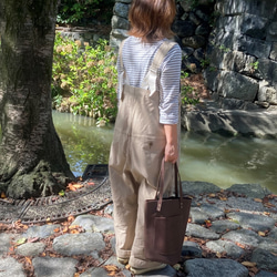 八幡レザー・バケツ型バッグ（ダークワイン） 2枚目の画像