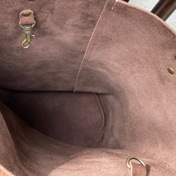 八幡レザー・バケツ型バッグ（ダークワイン） 4枚目の画像