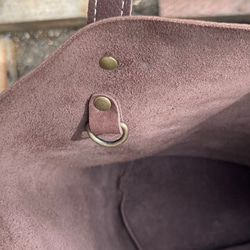 八幡レザー・バケツ型バッグ（ダークワイン） 5枚目の画像