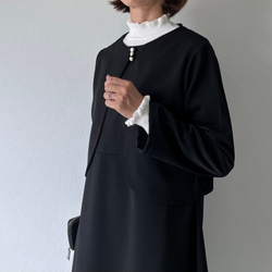 結婚式 ジャケット フリル パールボタン 入学式 卒業式 春秋 パールボタンつきボレロ風なジャケット 結婚式 入学卒業式 JK445