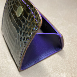 キングコブラ×紫ヌメ革の二つ折り財布　BOXコインケースセット 9枚目の画像