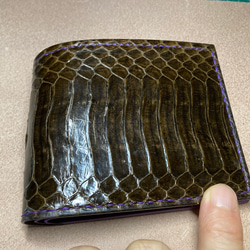 キングコブラ×紫ヌメ革の二つ折り財布　BOXコインケースセット 1枚目の画像
