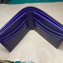 キングコブラ×紫ヌメ革の二つ折り財布　BOXコインケースセット 4枚目の画像