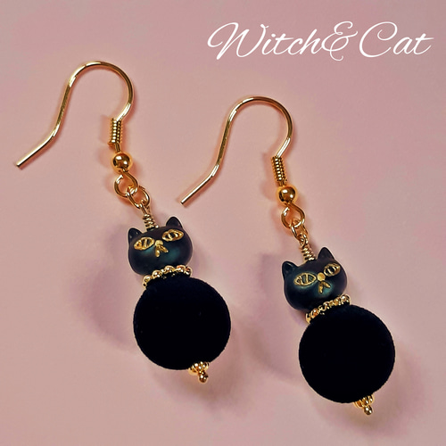 めちゃくちゃ可愛い♡黒猫ぬいぐるみピアス　ミニチュア　もふもふ めちゃくちゃ可愛い♡黒猫ぬいぐるみピアス ミニチュア もふもふ