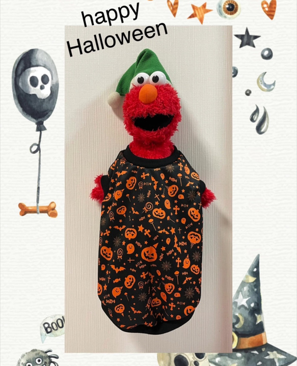 ハンドメイド犬服アラン風裾フリルタンクトップ