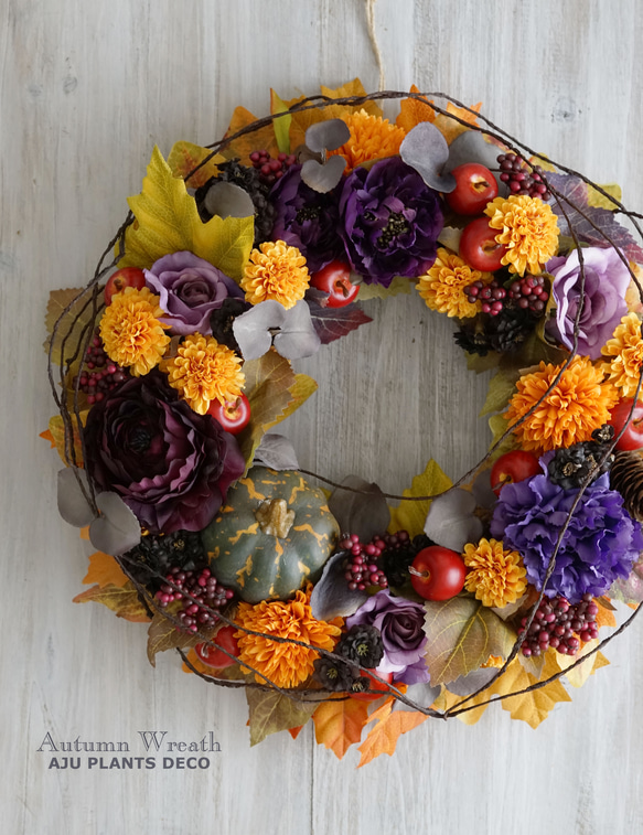 Autumn Wreath  39cm （造花） 1枚目の画像