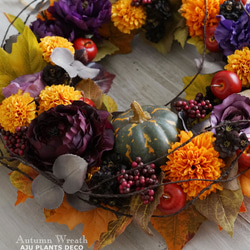 Autumn Wreath  39cm （造花） 2枚目の画像