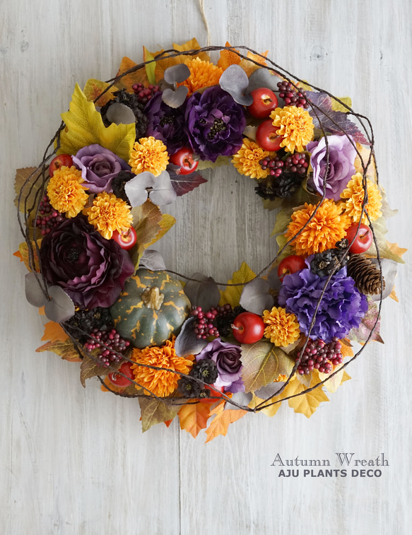 Autumn Wreath  39cm （造花） 4枚目の画像