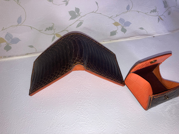 キングコブラの背割りの二つ折り財布とBOXコインケースセット 6枚目の画像
