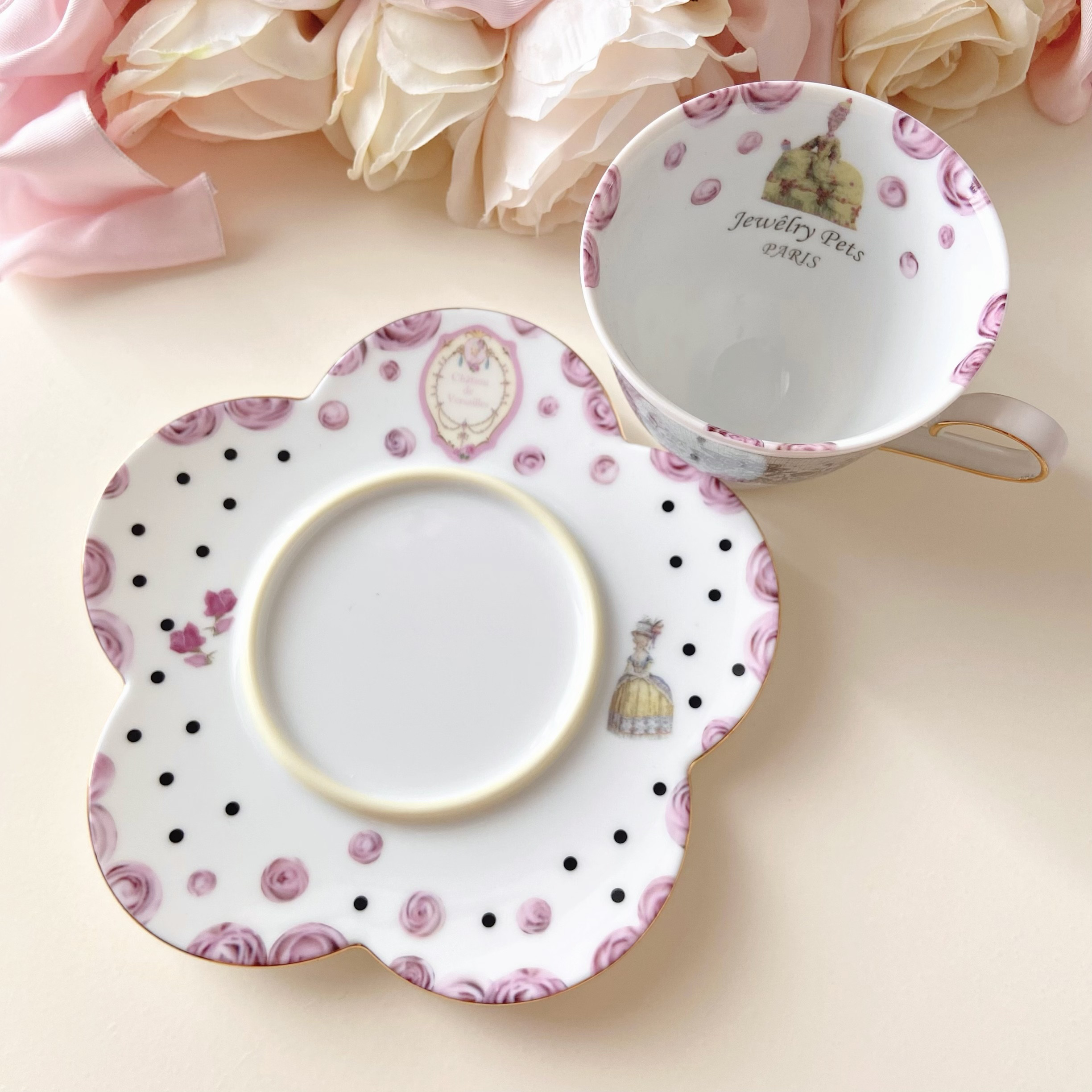 華やか♡マリーアントワネットのフラワーカップアンドソーサー(イエロー)