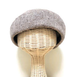 ウール　ヘリンボーン　ツイード　ベレー帽 4枚目の画像