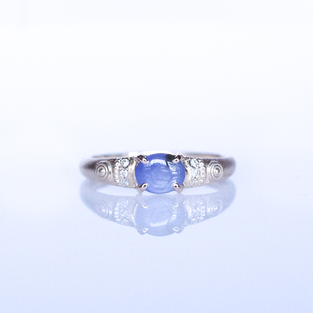 セイロンスターサファイア＆ダイヤK10リング FATA(ファタ）[F006]