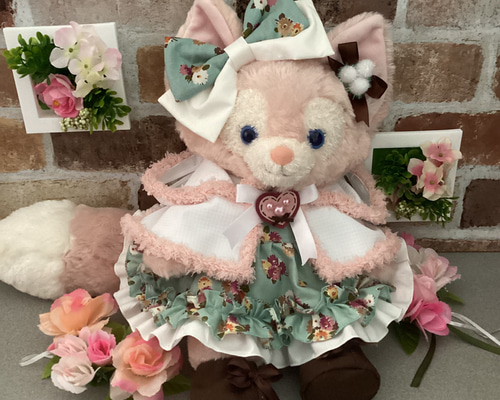 2025R 花柄ドレスとショートケープ 黄色 リーナベル Sサイズ用