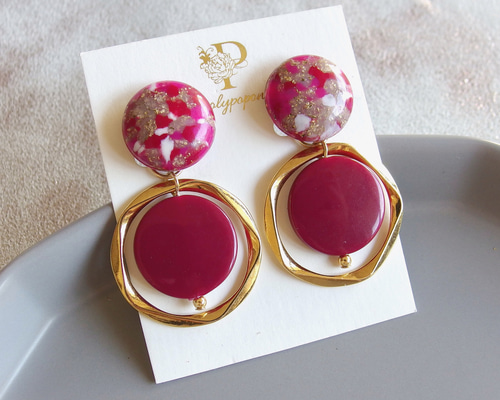 ドイツ製ヴィンテージ カボションのイヤリング・チタンピアス