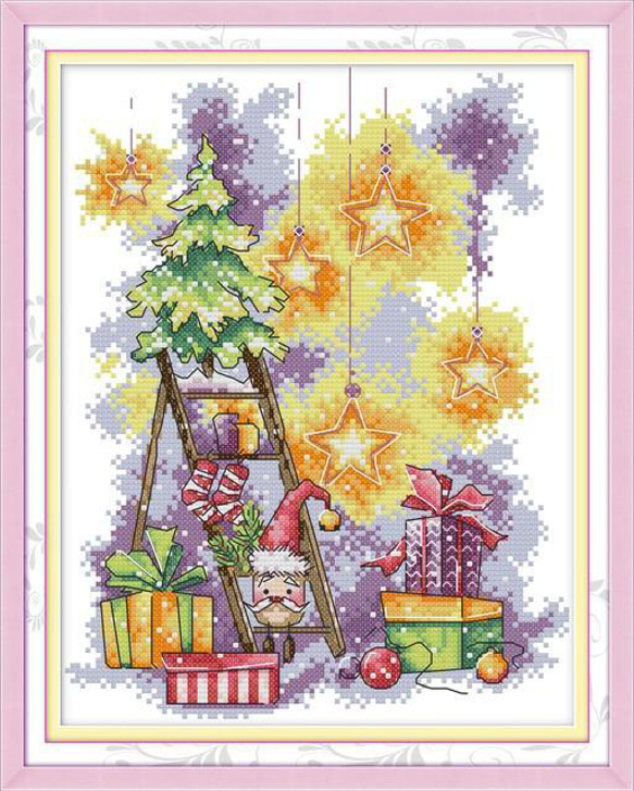 【送料無料】★クリスマスギフト 14ct★クロスステッチ刺繍キット 1枚目の画像