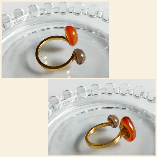 ヴィンテージ風オレンジファセットカットリング18K fit=scale-down,w=1200