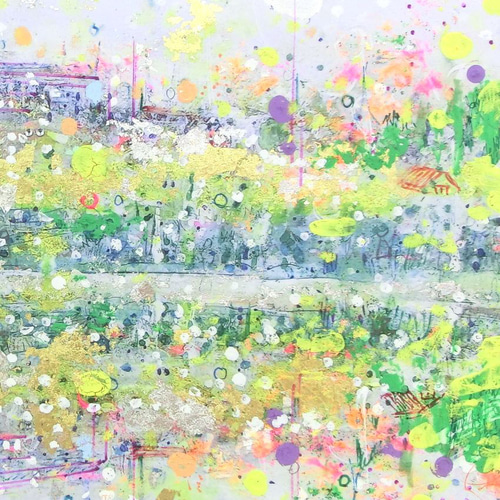 大きな銀杏の木」透明水彩画 原画 風景画 額縁付 F4サイズ 絵画