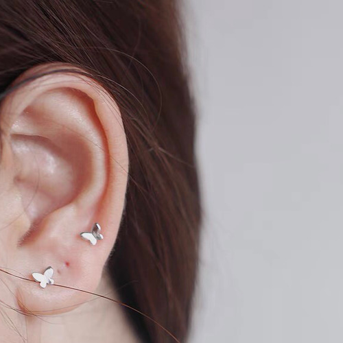 ミニ蝶々ピアス Butterfly Earring Mini /ミニ蝶々ピアス/ホワイトシェル/ピンク