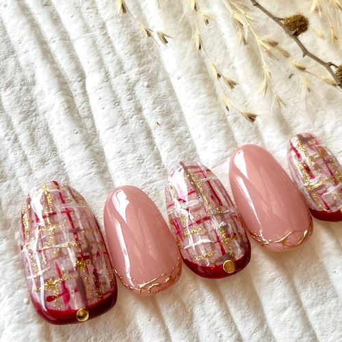 ネイルチップ ツイードネイル #21 ネイルチップ（つけ爪） hana nail