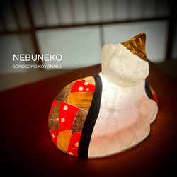 NEBUNEKOのAKARI（青森県ねぶた祭りの和紙と、高知県の土佐和紙つかった猫型ランプ） 8枚目の画像