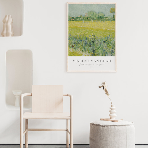 ゴッホ ヒナギク アネモネ 額縁 インテリア アンティーク ゴッホ アートポスター グリーン アンティークポスター