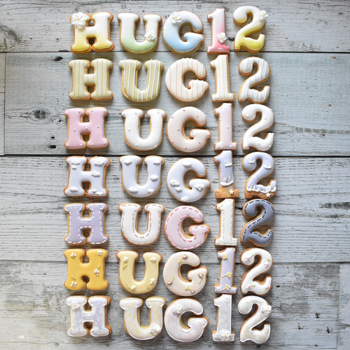 天然色素で作ったアルファベット・数字アイシングクッキー クッキー