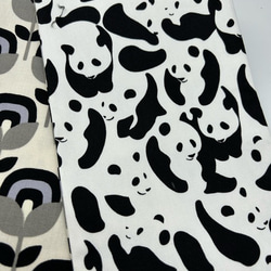 【スーパーゲリラ企画】4611木綿半幅帯　パンダ柄 帯単品売り 4枚目の画像