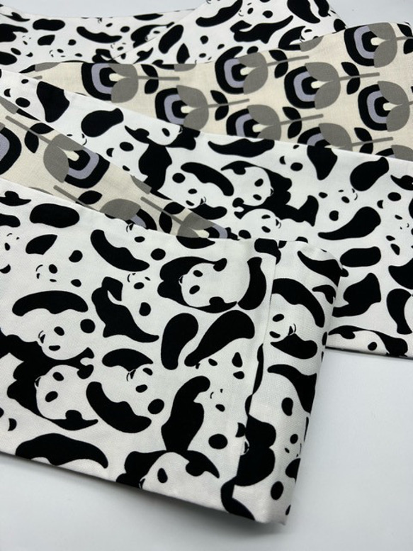 【スーパーゲリラ企画】4611木綿半幅帯　パンダ柄 帯単品売り 5枚目の画像