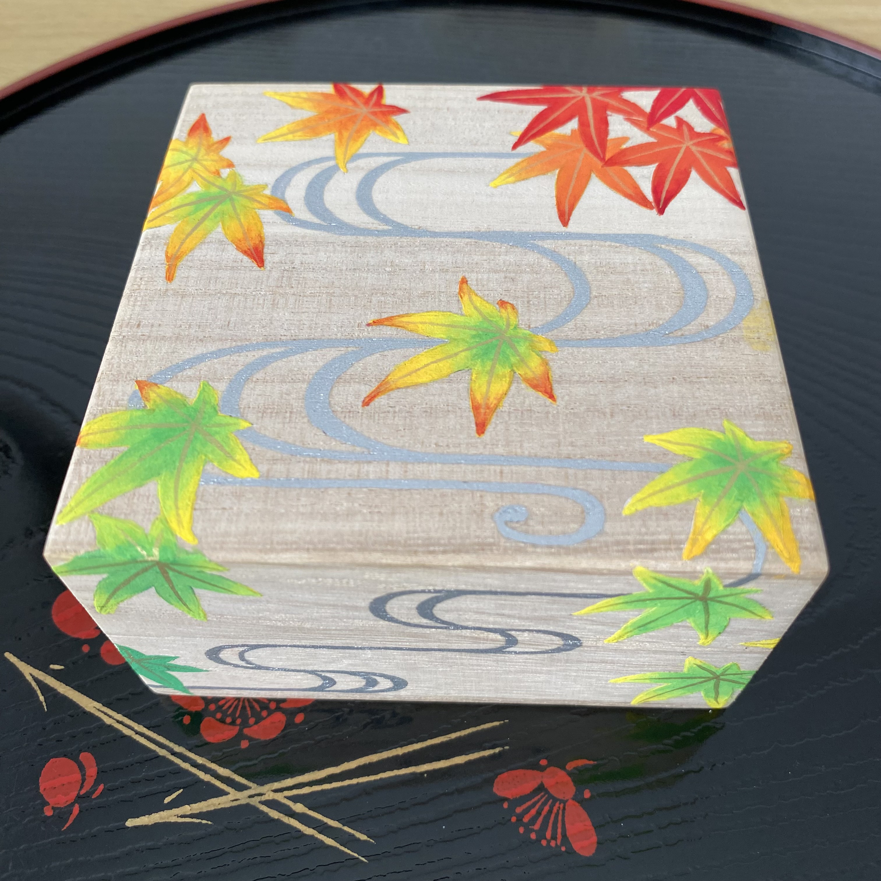 受注生産】桐箱絵 流水紅葉 (贈り物 お祝い) その他アート
