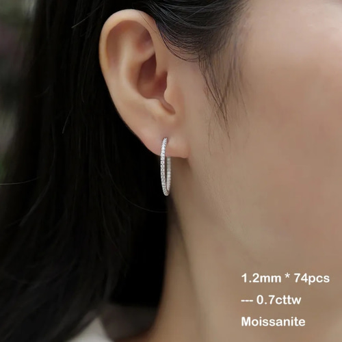 モアッサナイト フープ ピアス ピアス（フープ） AOm Jewelry